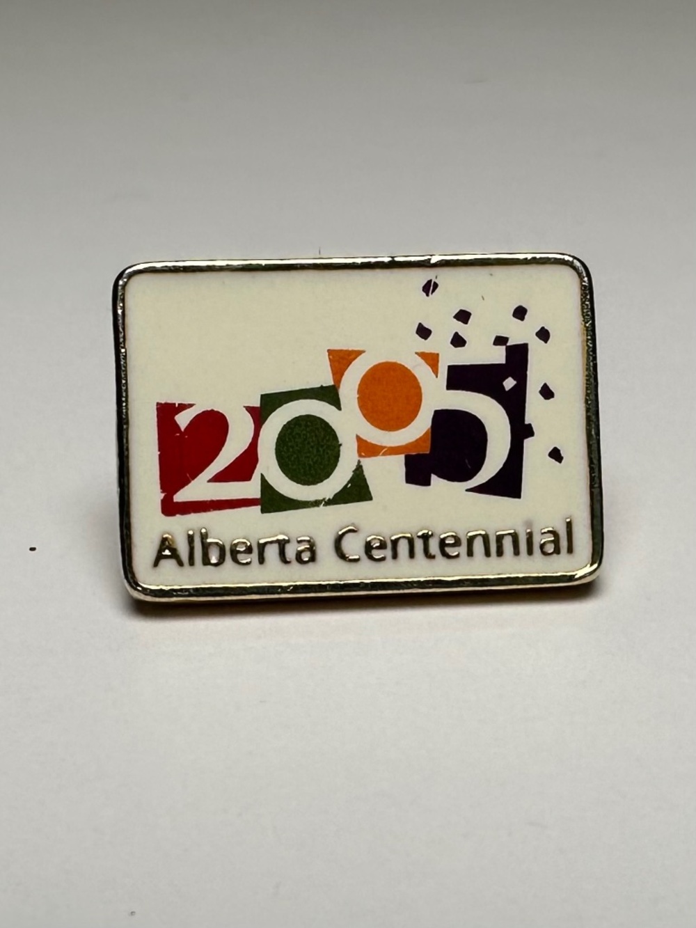 Vintage 2005 Alberta Centennial Lapel Pin Rectangle Canada Collectible